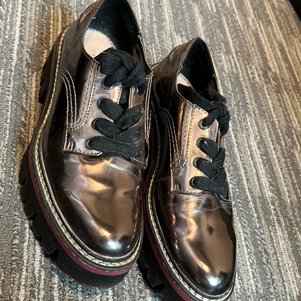 Zara metallic platform shoes